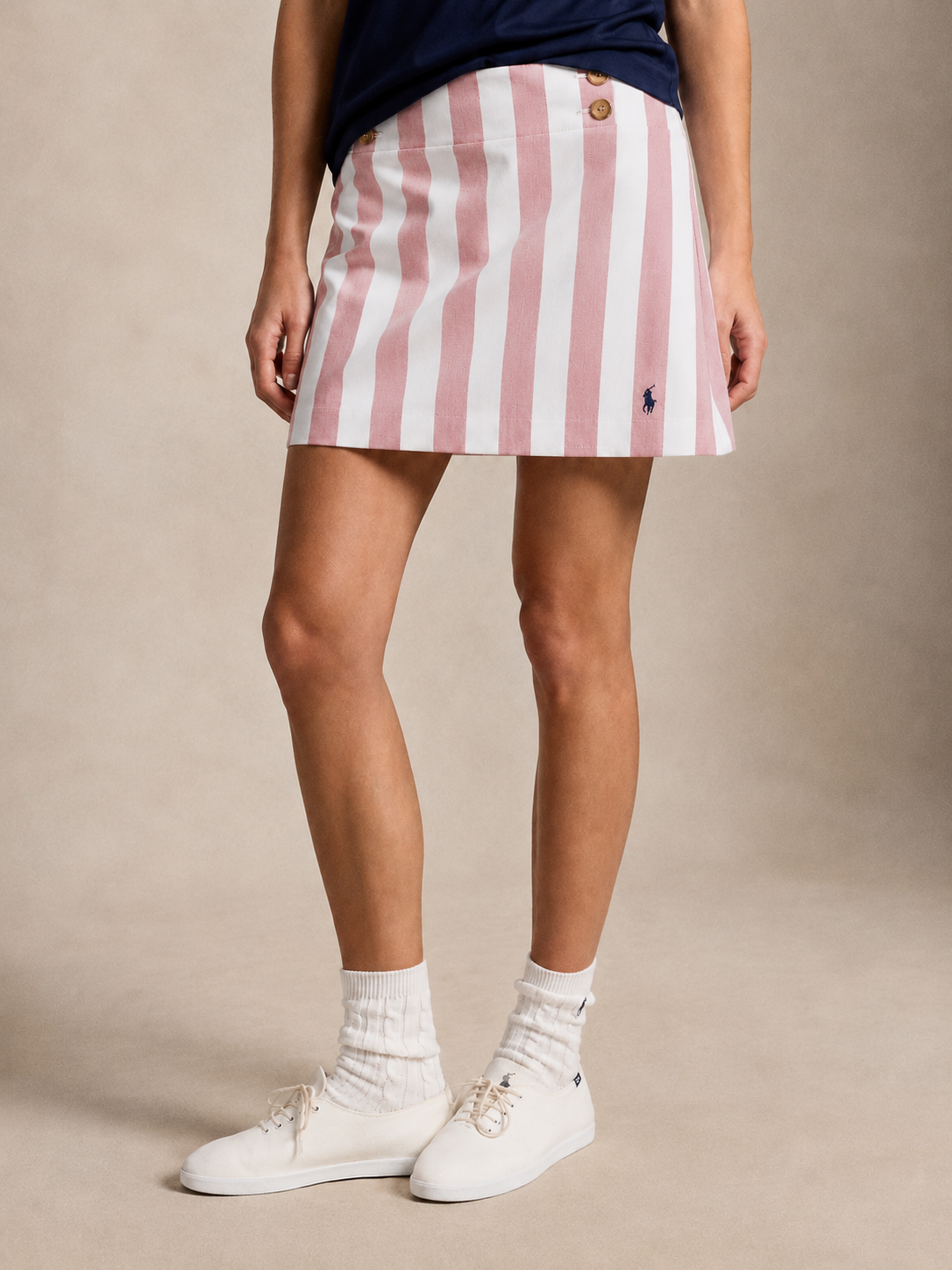 Women's Ralph Lauren Stripped Skorts (Pink)