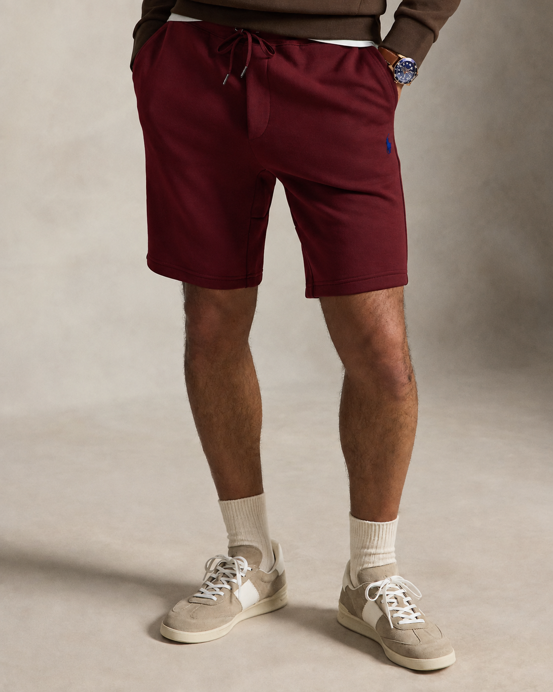 Men's Ralph Lauren Fleece Shorts (Dark Red)
