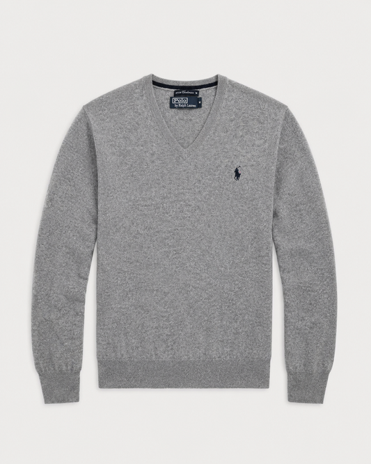 Ralph Lauren Cashmere V-Neck Sweater (Grey)