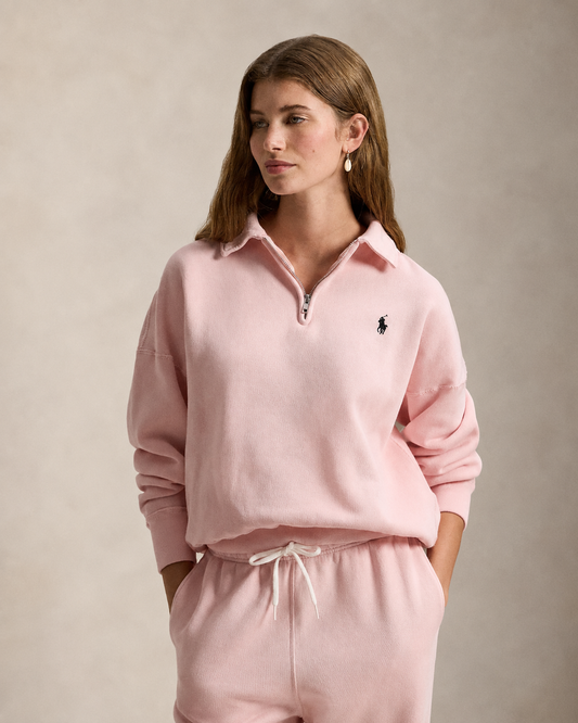 Women's Ralph Lauren Quarter-Zip Sweater (Baby Pink)