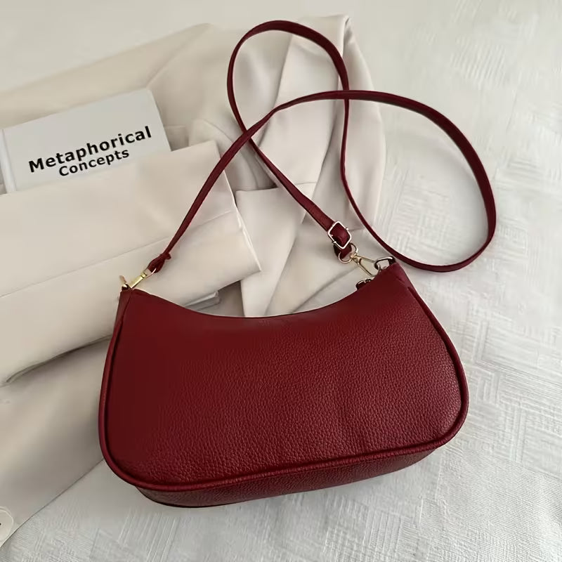 Women's Textured Crossbody Bag (Red)