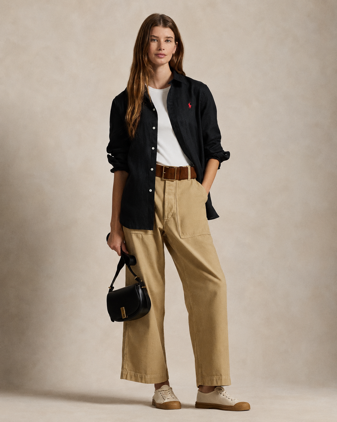 Women's Ralph Lauren Linen Shirt (Black)