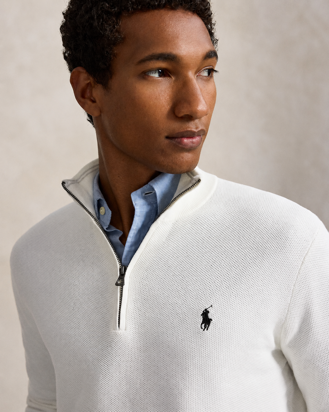 Men's Ralph Lauren Quarter-Zip Sweater (White)