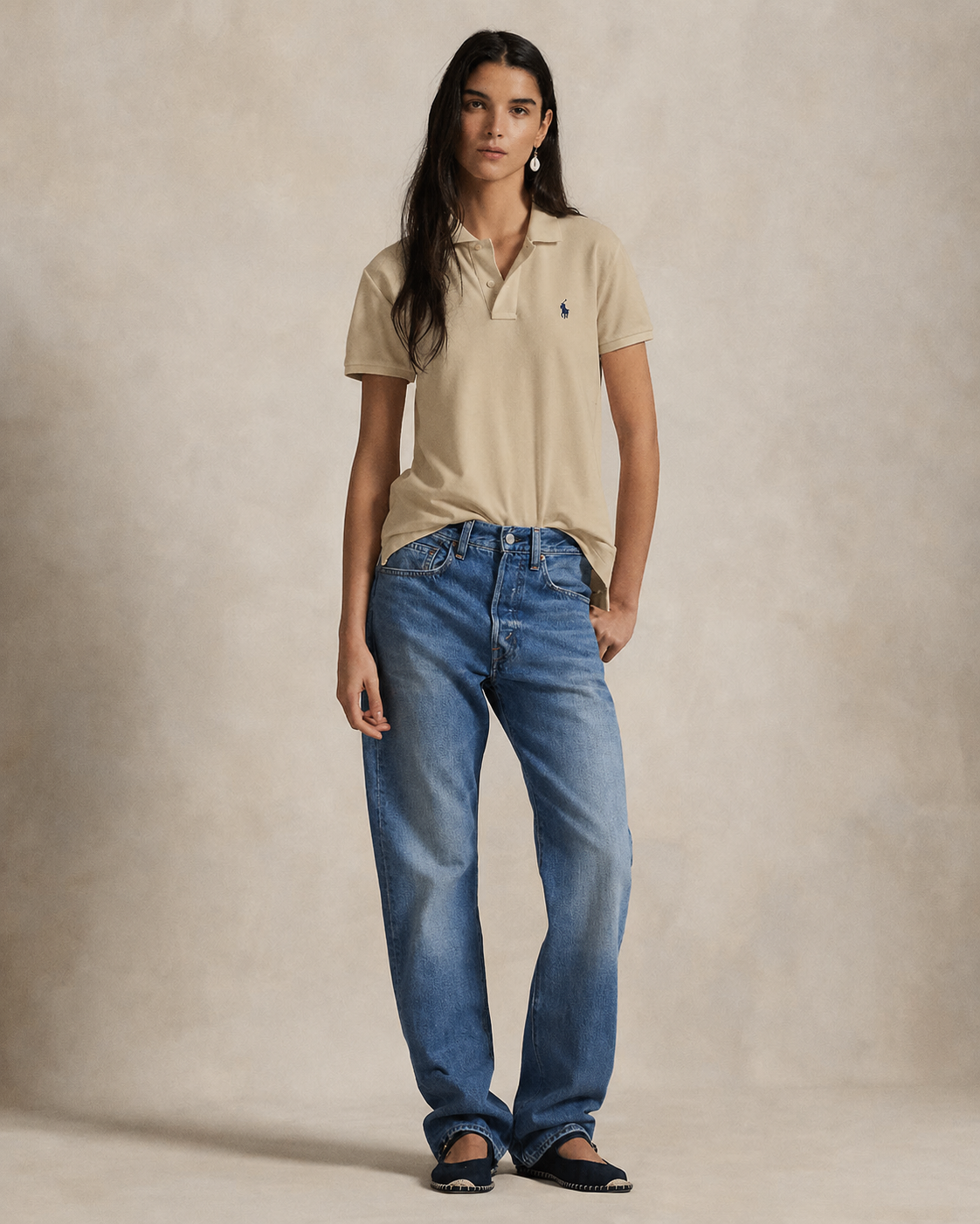 Women's Ralph Lauren Polo Shirt (Light Brown)