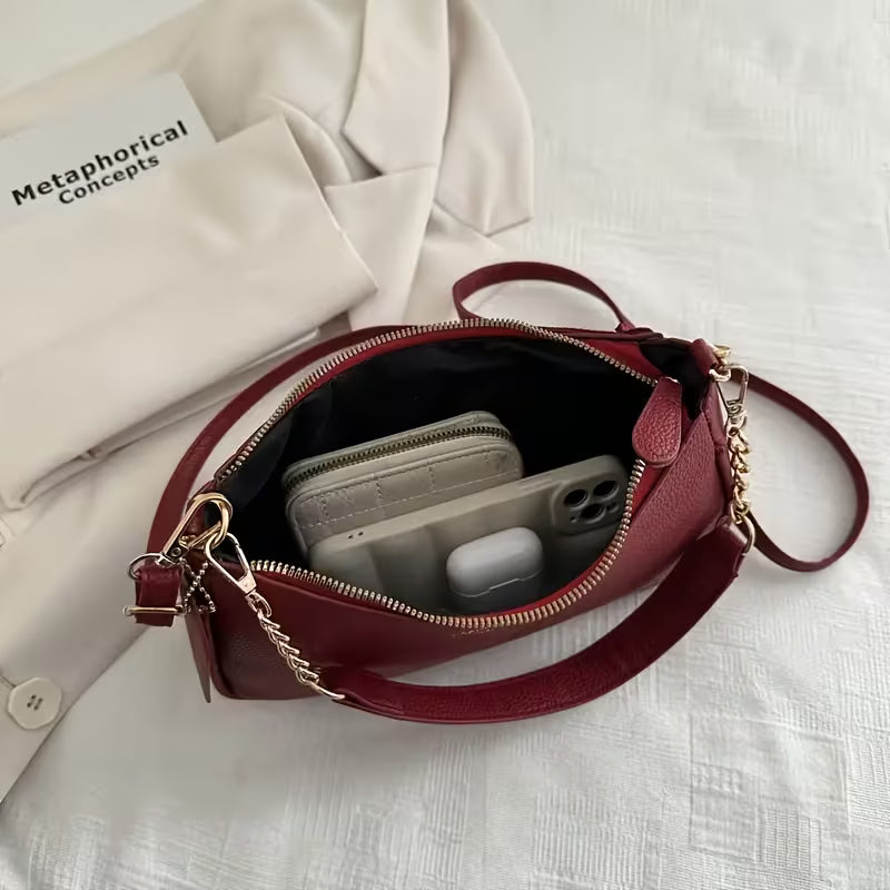 Women's Textured Crossbody Bag (Red)