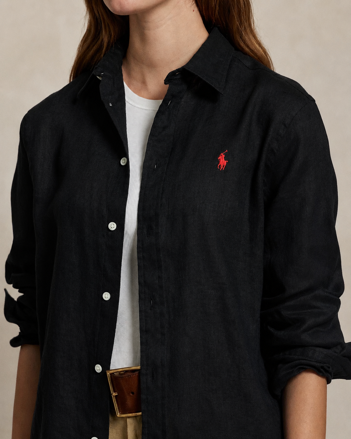 Women's Ralph Lauren Linen Shirt (Black)