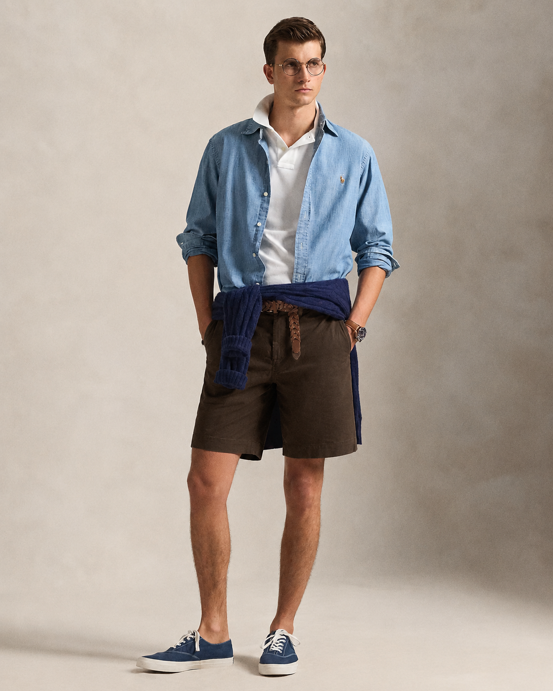 Men's Ralph Lauren Cotton Chino Shorts (Brown)