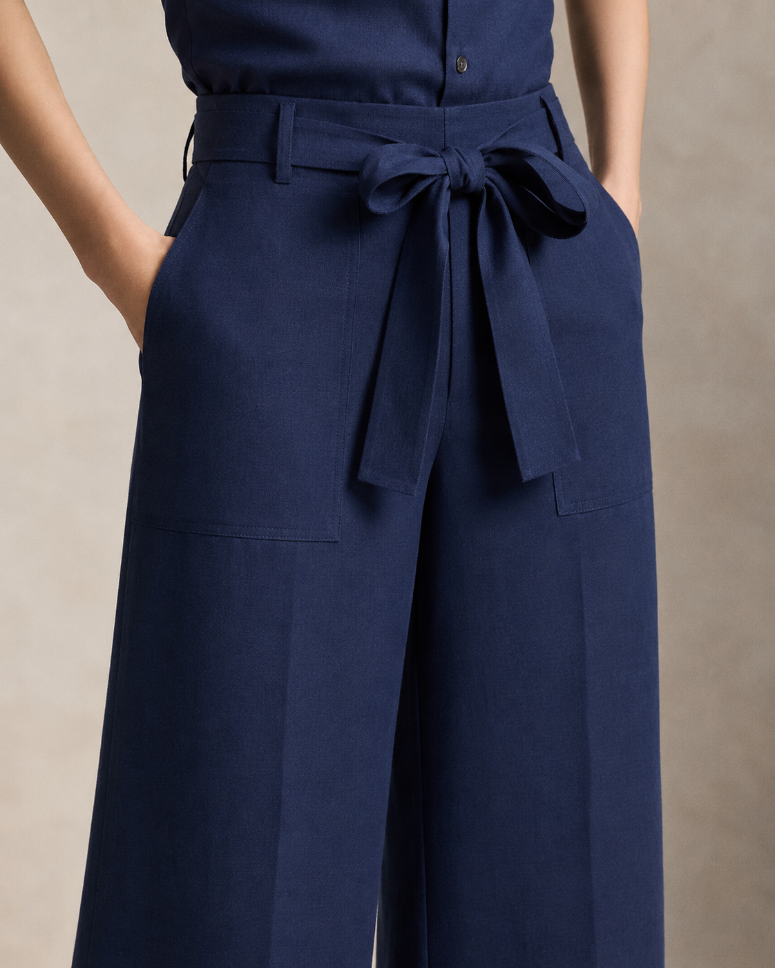 Women's Only Linen Pants (Navy Blue)