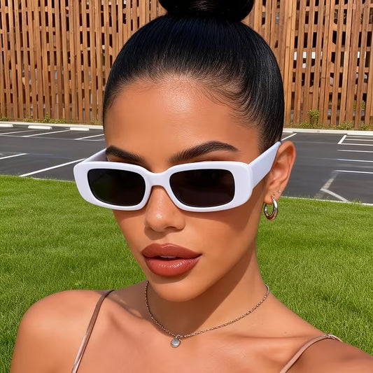 Women's Geometric Sunglasses (White)