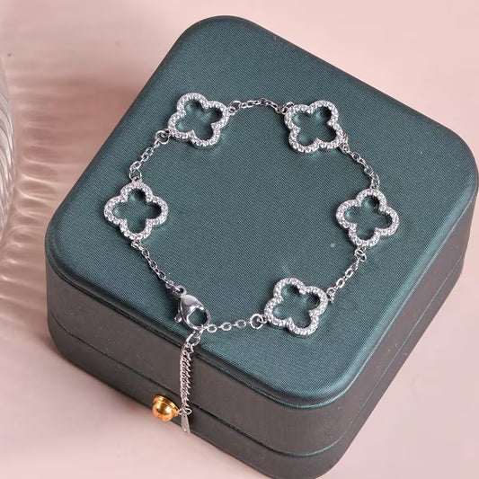 Women's Lucky Clover Bracelet (Silver)