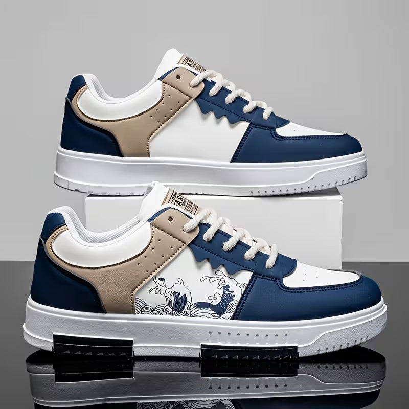 Men's Urban Sneakers (White & Blue)