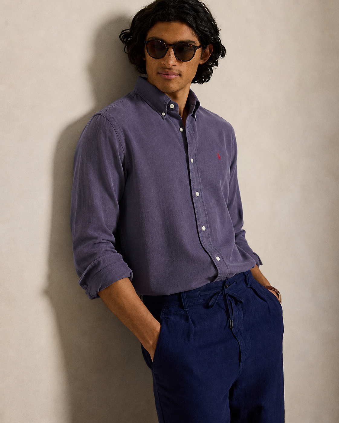 Men's Ralph Lauren Linen Shirt (Dark Grey)