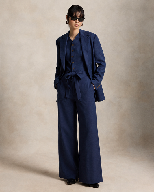 Women's Only Linen Pants (Navy Blue)