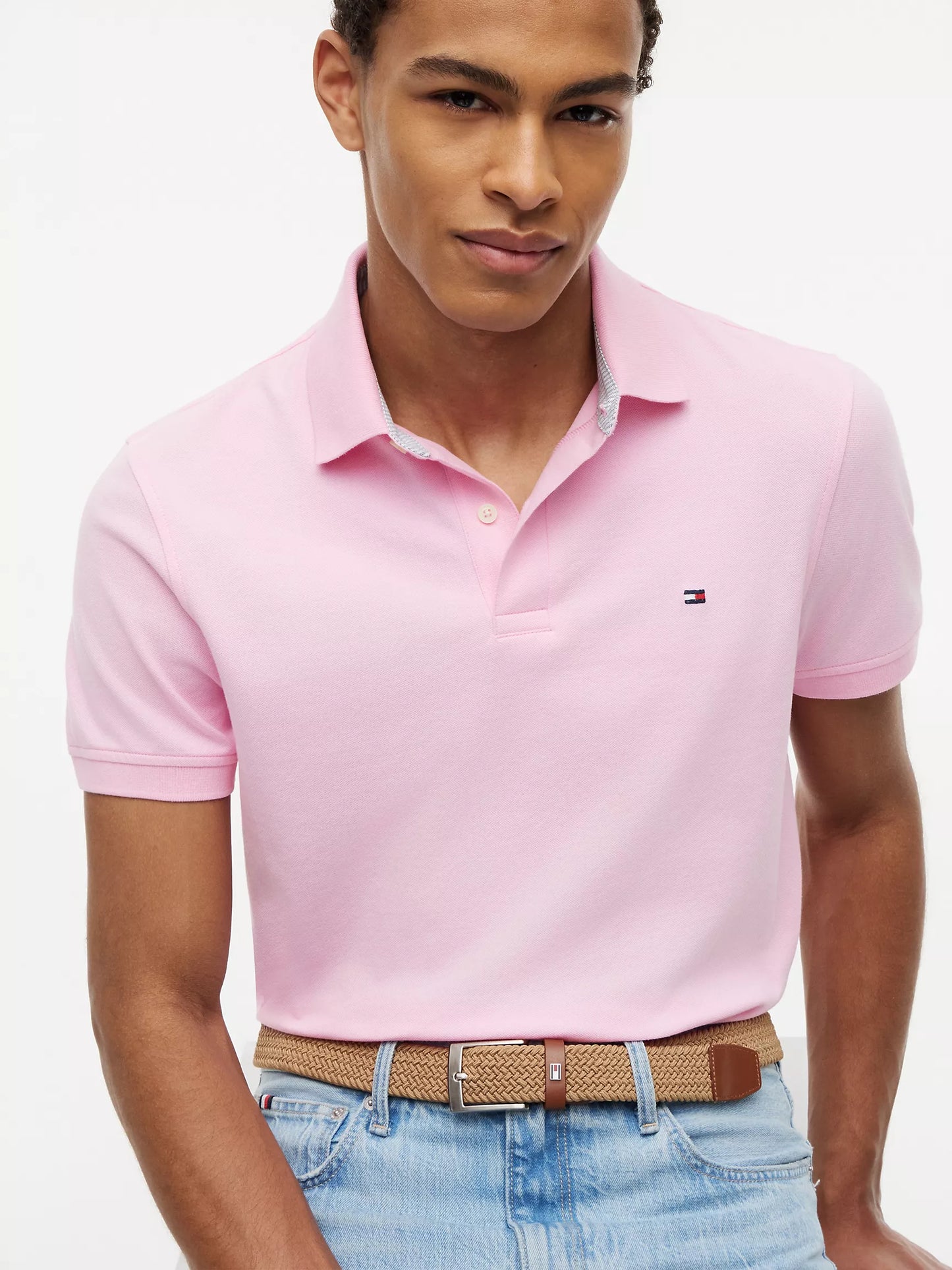 Men’s Tommy Hilfiger Polo Shirt (Baby Pink)
