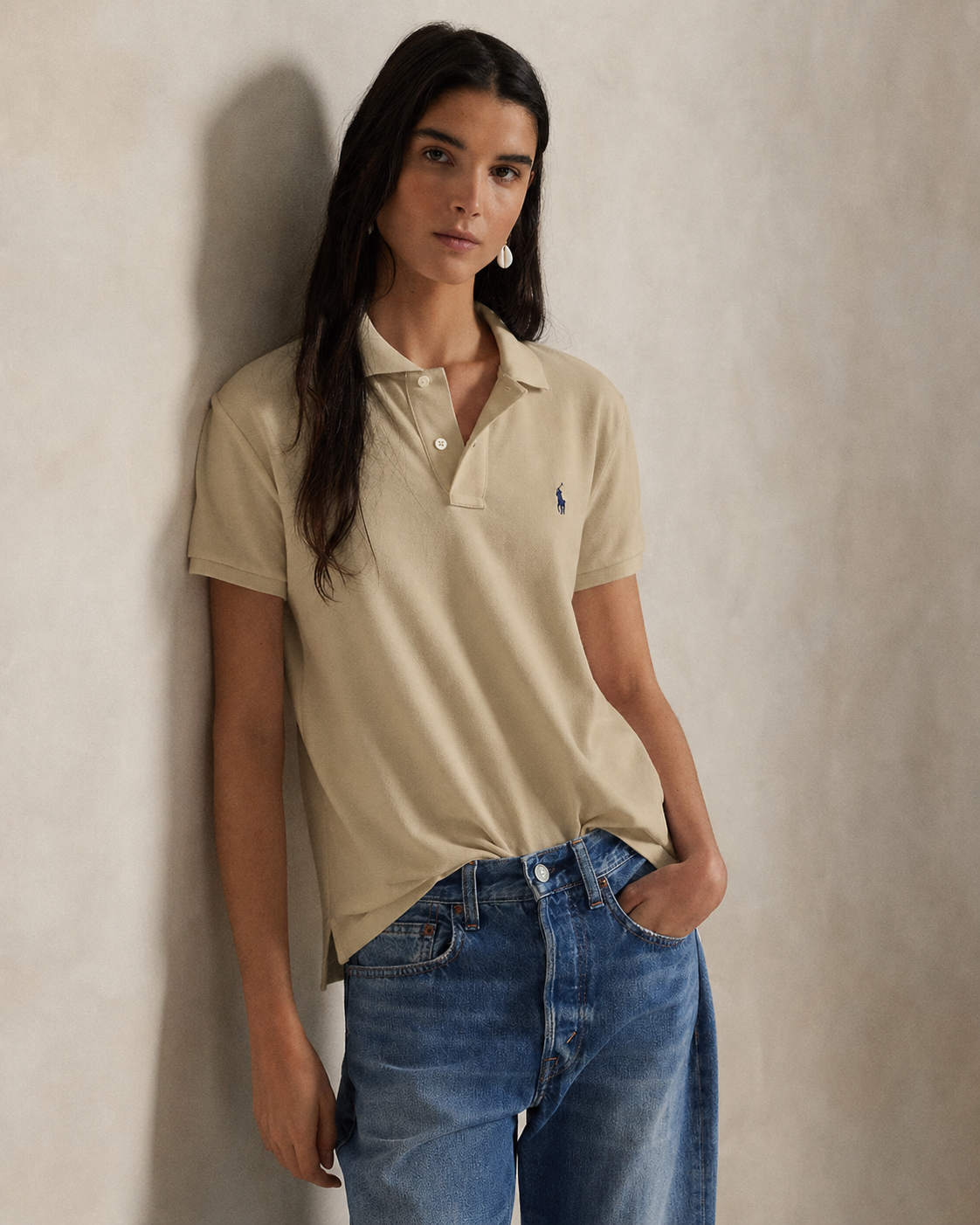 Women's Ralph Lauren Polo Shirt (Light Brown)