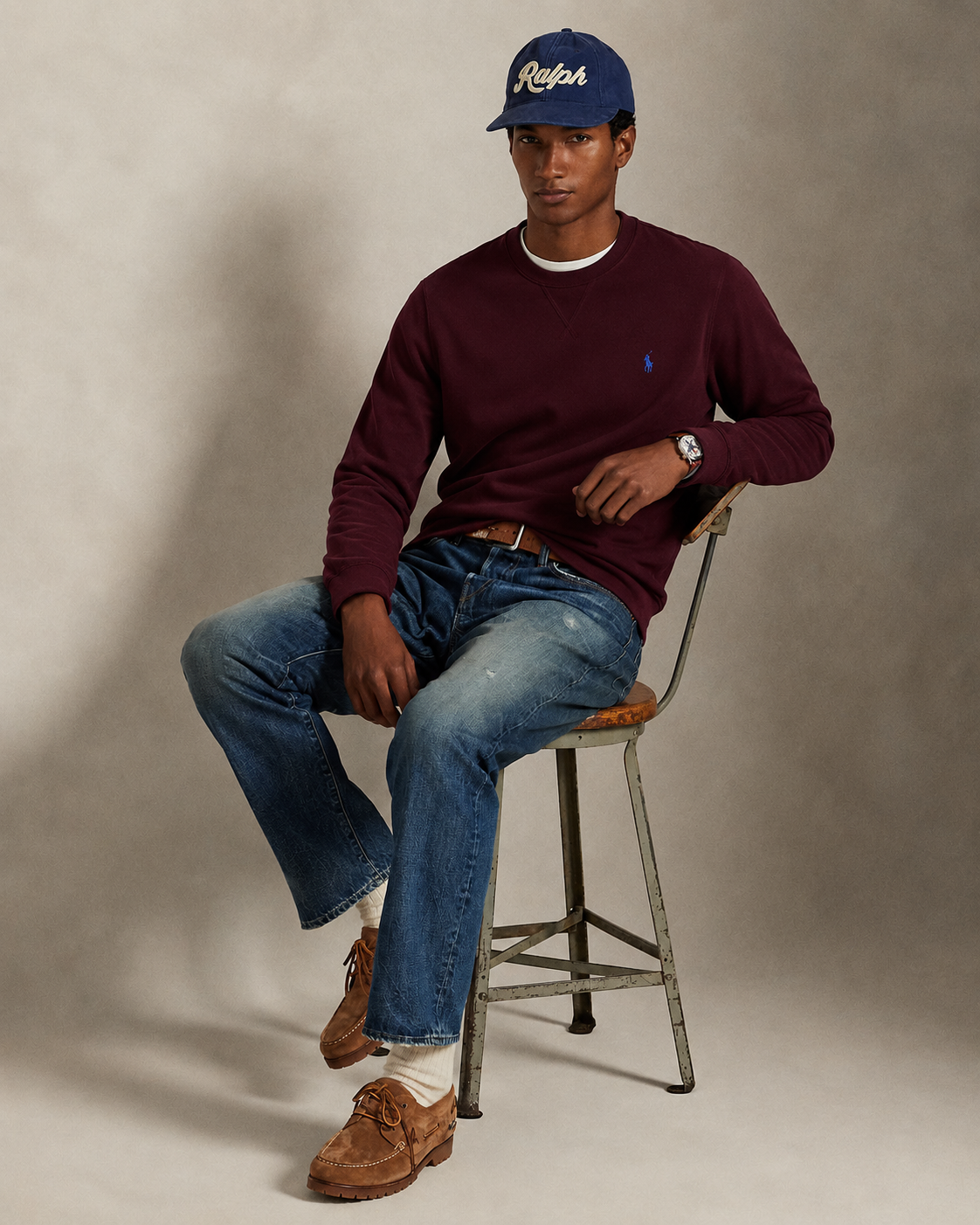Men's Ralph Lauren Crewneck Sweater (Dark Red)