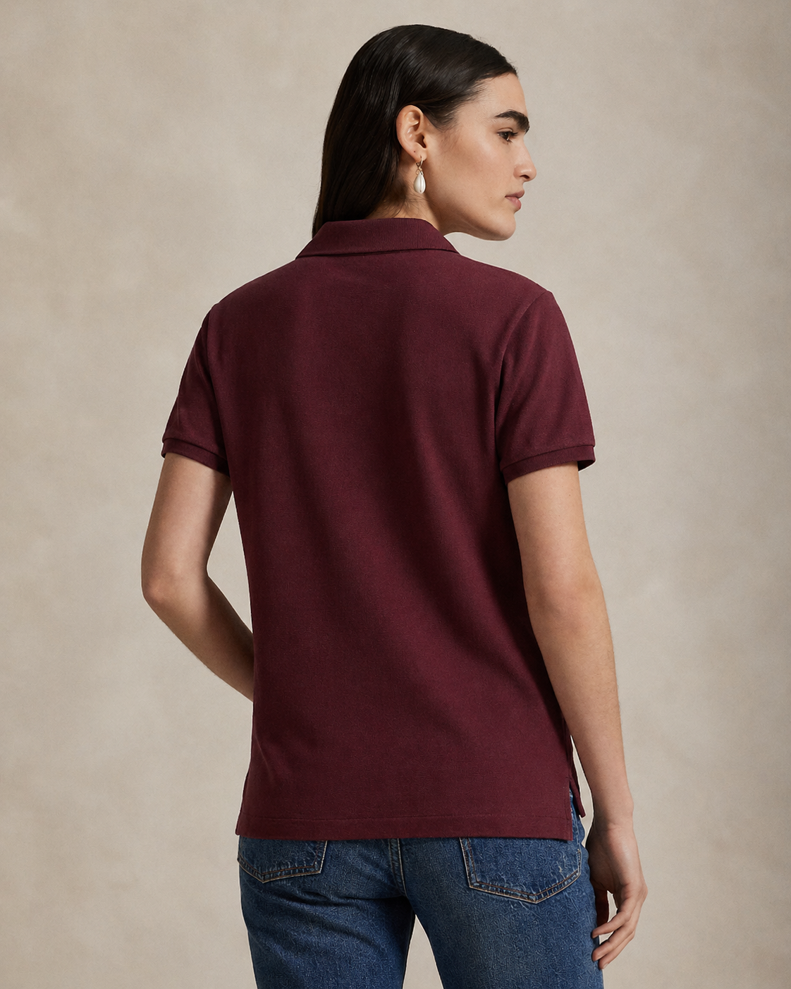 Women's Ralph Lauren Polo Shirt (Dark Red)