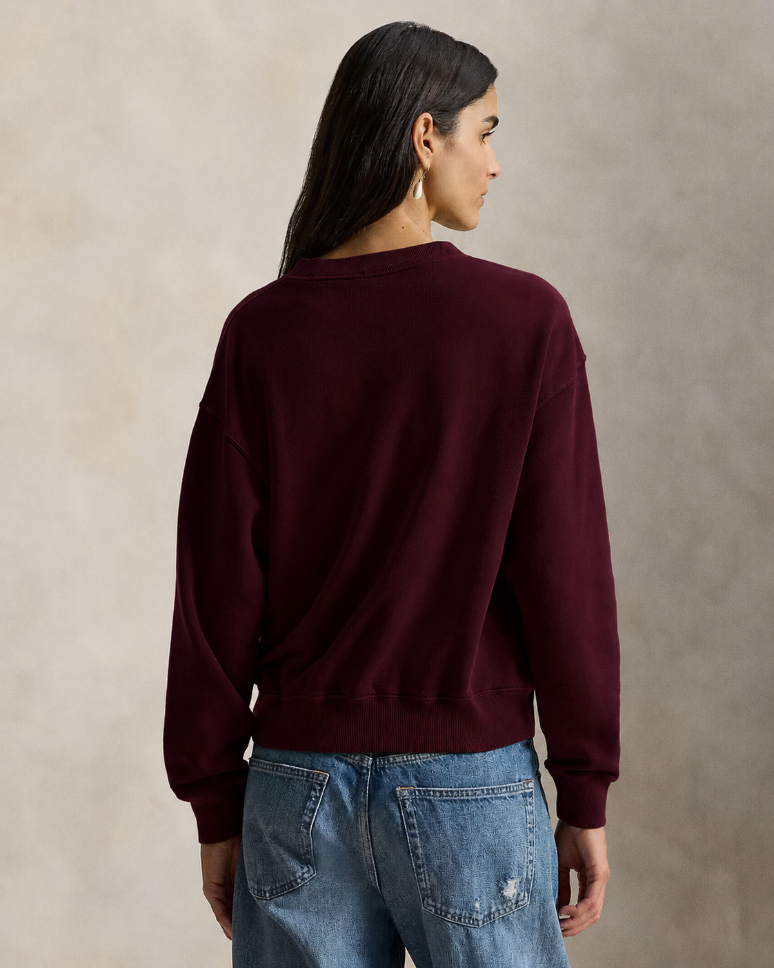 Women's Ralph Lauren Crewneck Sweater (Dark Red)