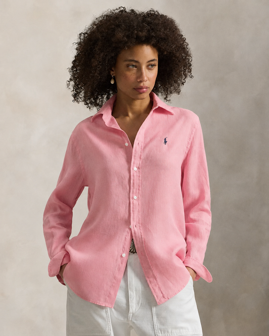Women's Ralph Lauren Linen Shirt (Pink)
