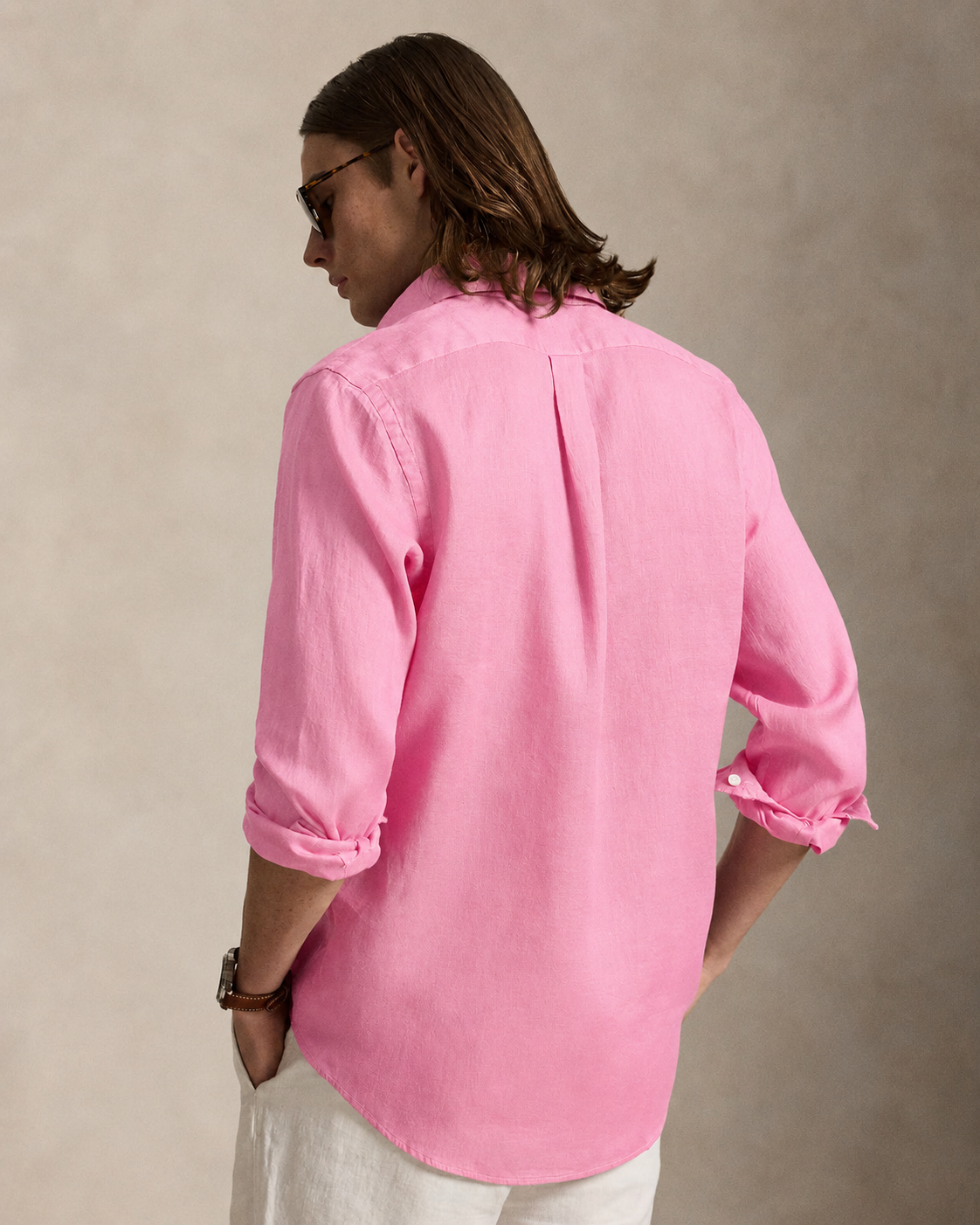 Men's Ralph Lauren Linen Shirt (Pink)