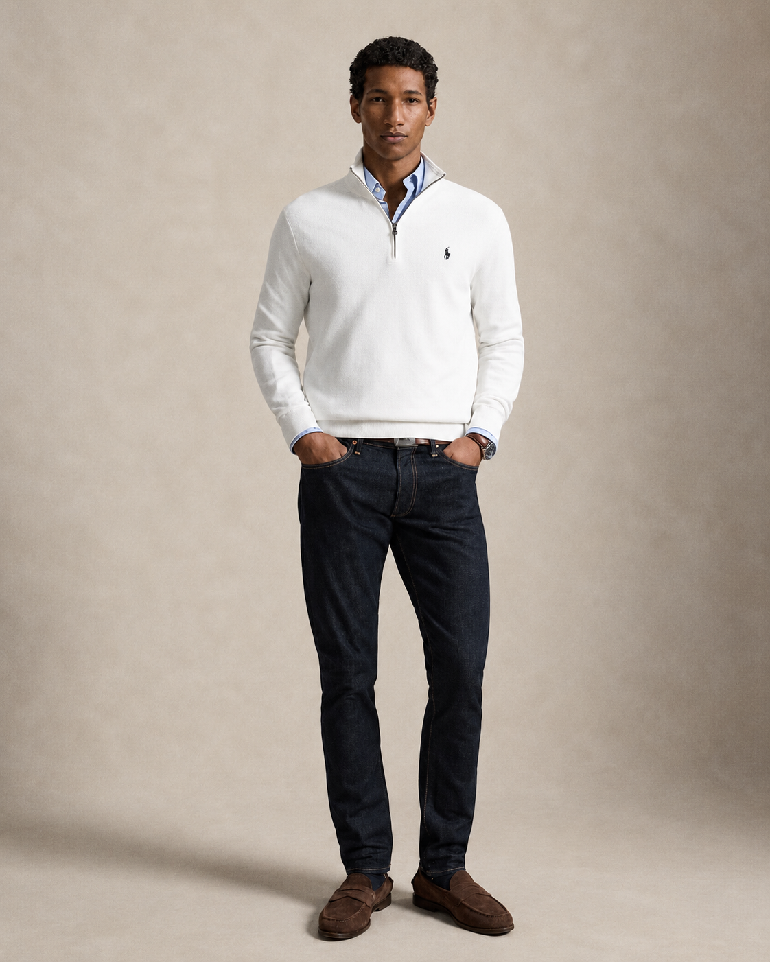 Men's Ralph Lauren Quarter-Zip Sweater (White)