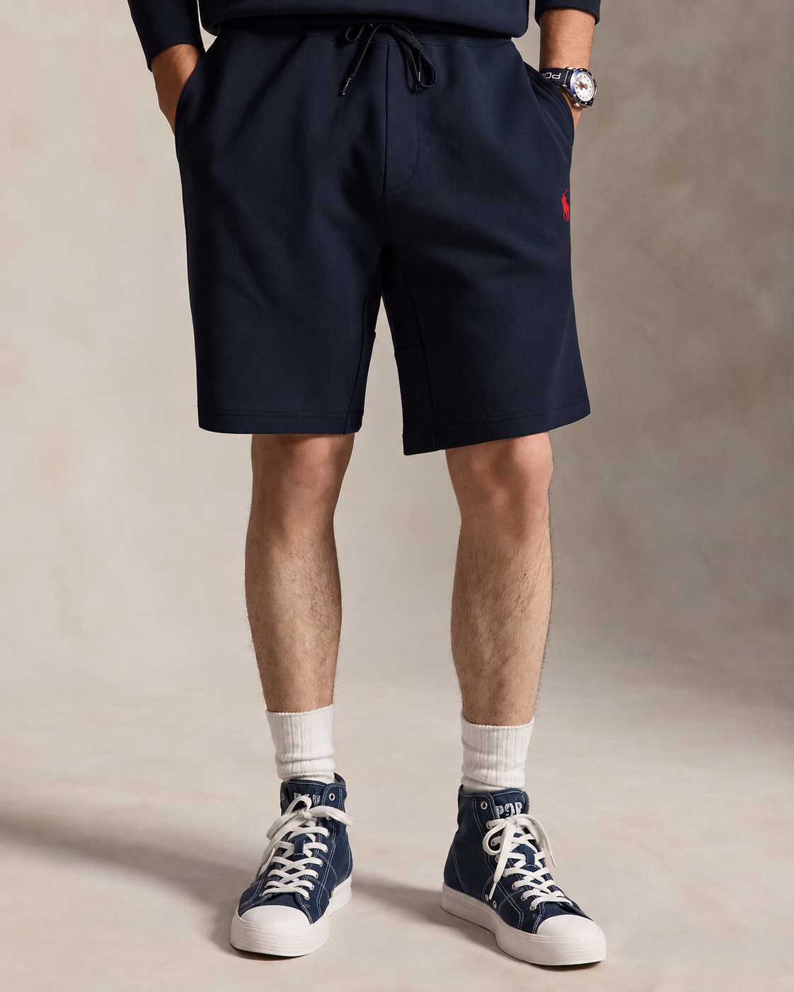 Men's Ralph Lauren Fleece Shorts (Navy Blue)