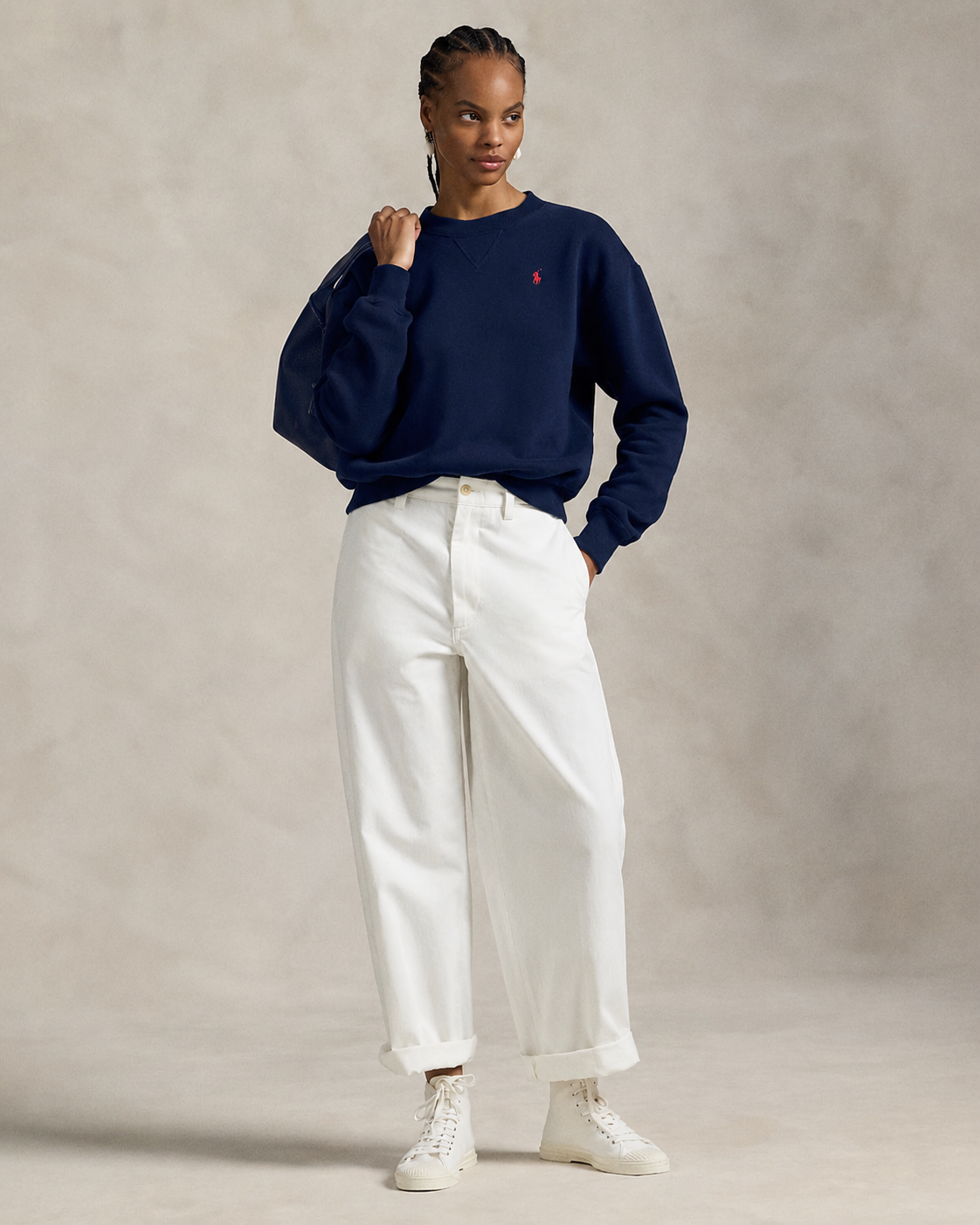 Women's Ralph Lauren Crewneck Sweater (Denim Blue)