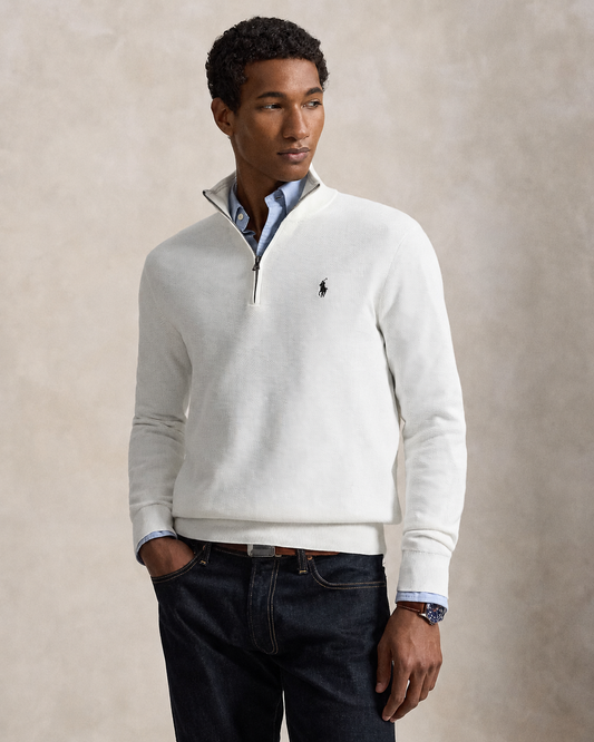 Men's Ralph Lauren Quarter-Zip Sweater (White)