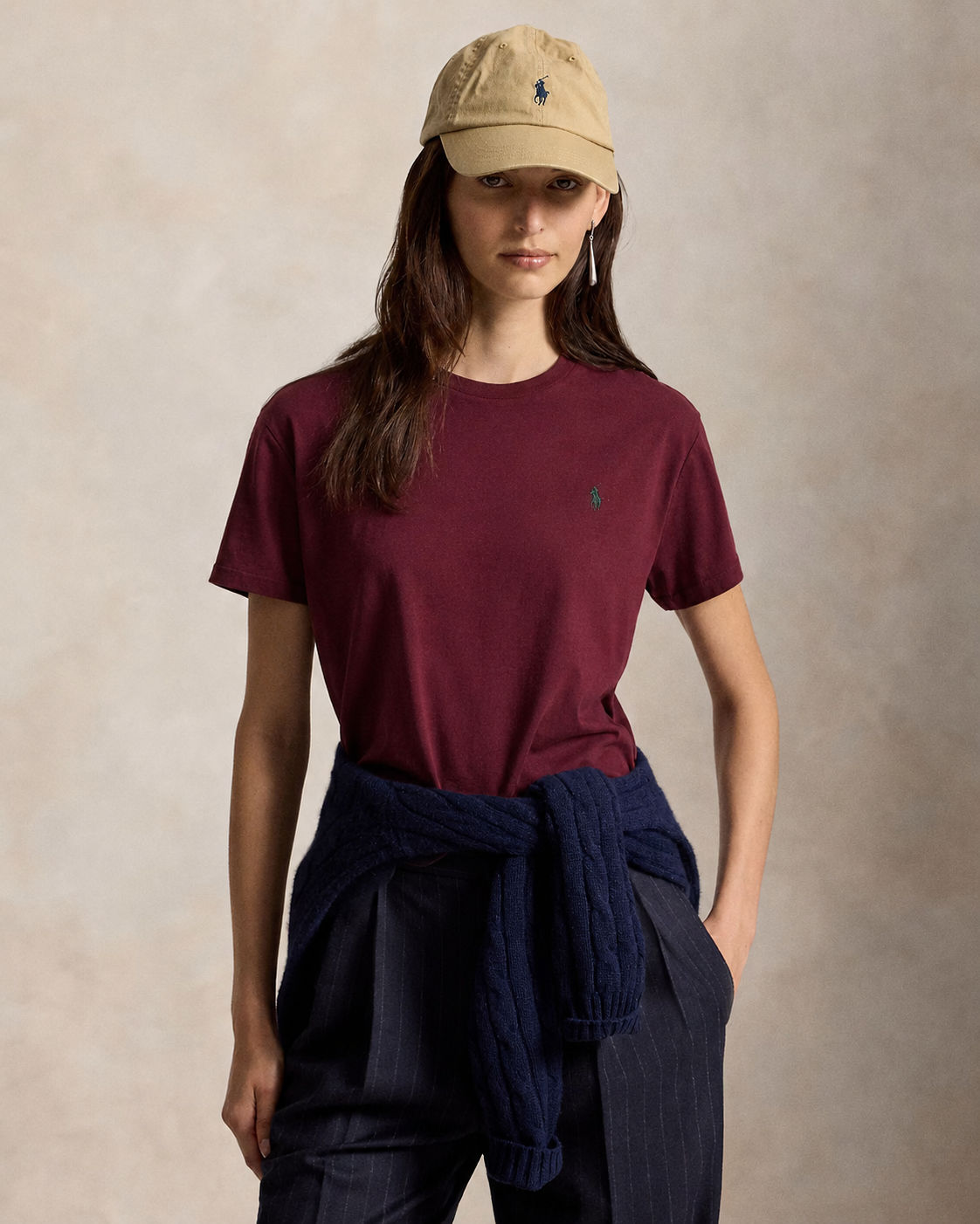 Women’s Ralph Lauren T-Shirt (Dark Red)