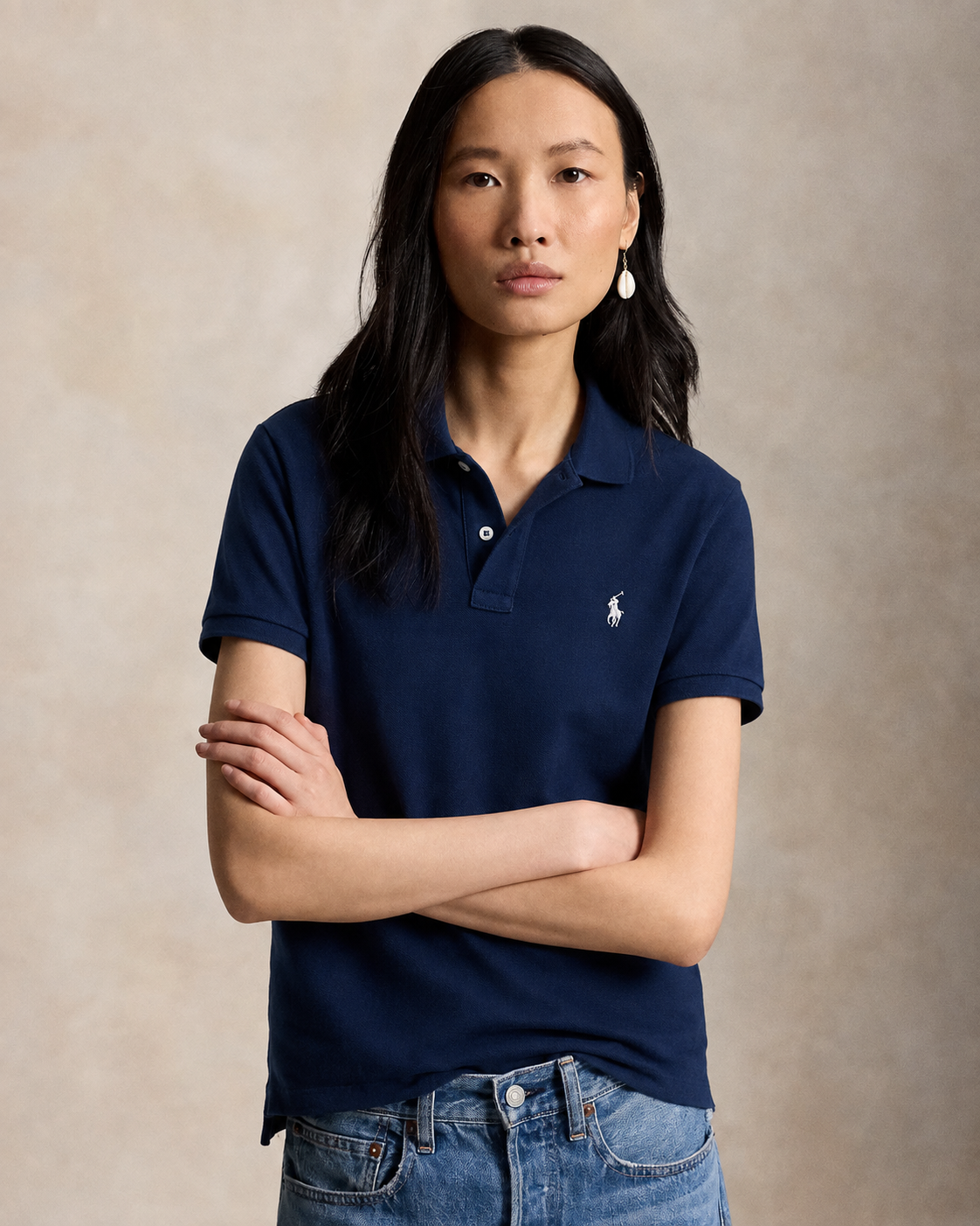 Women's Ralph Lauren Polo Shirt (Denim Blue)