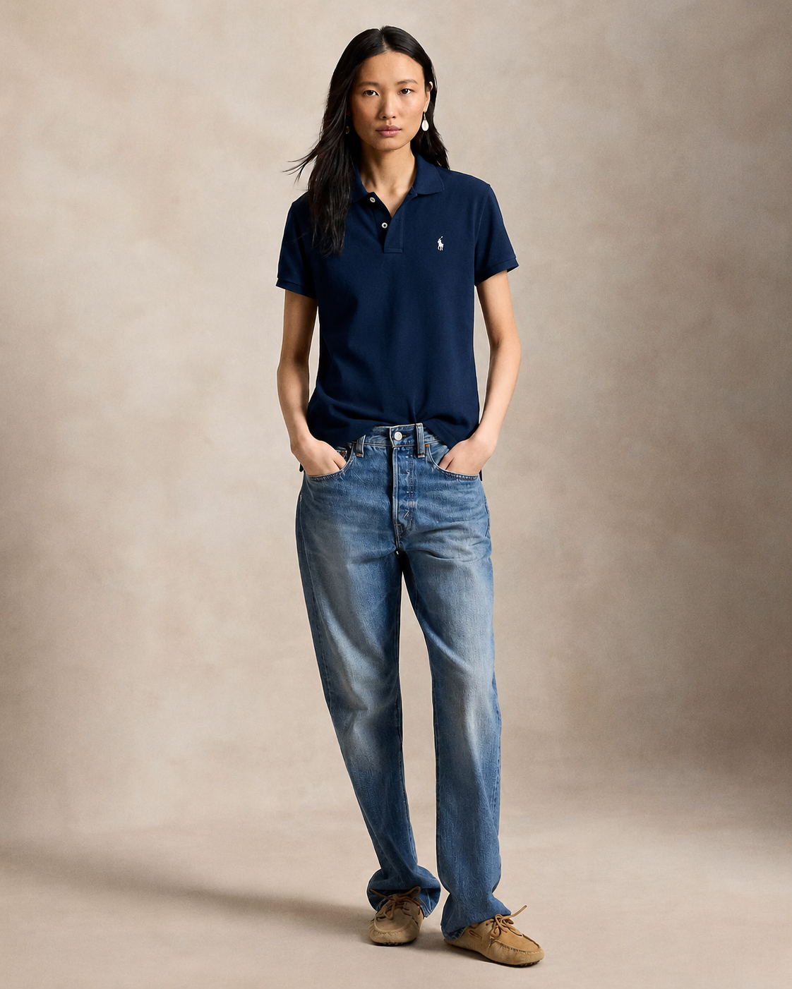 Women's Ralph Lauren Polo Shirt (Denim Blue)