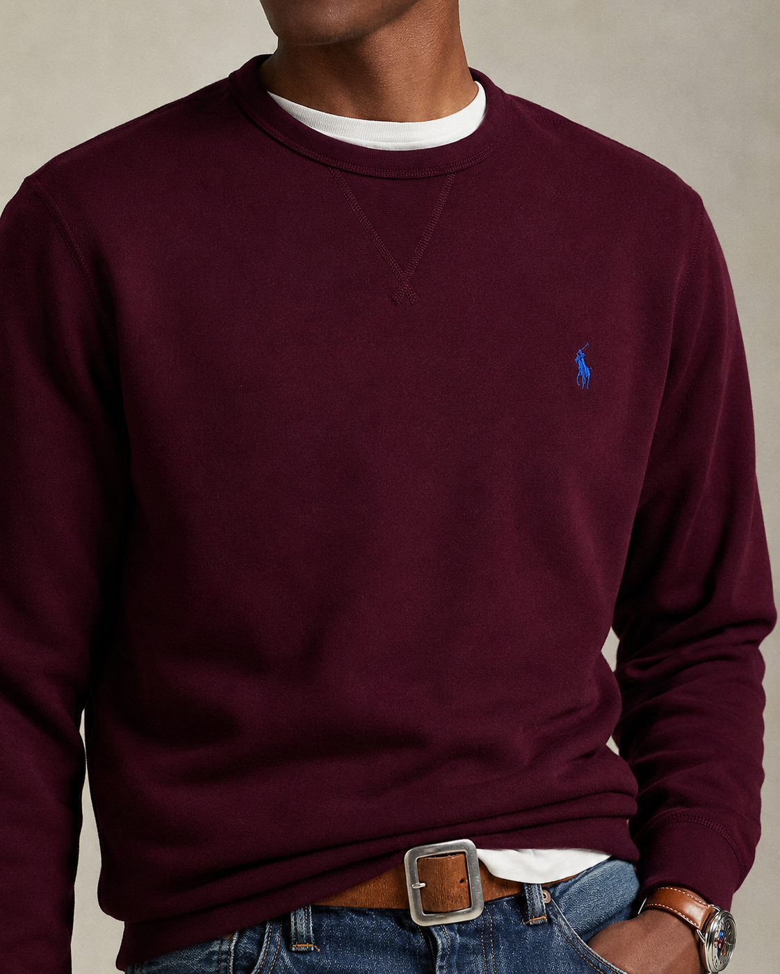 Men's Ralph Lauren Crewneck Sweater (Dark Red)