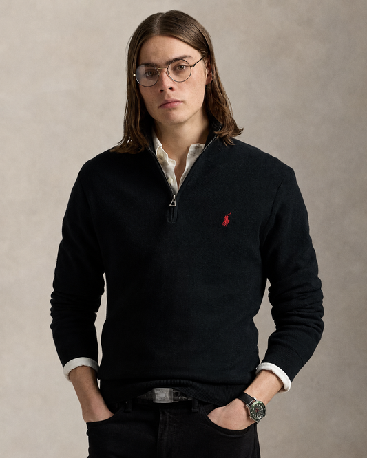 Men's Ralph Lauren Quarter-Zip Sweater (Black)