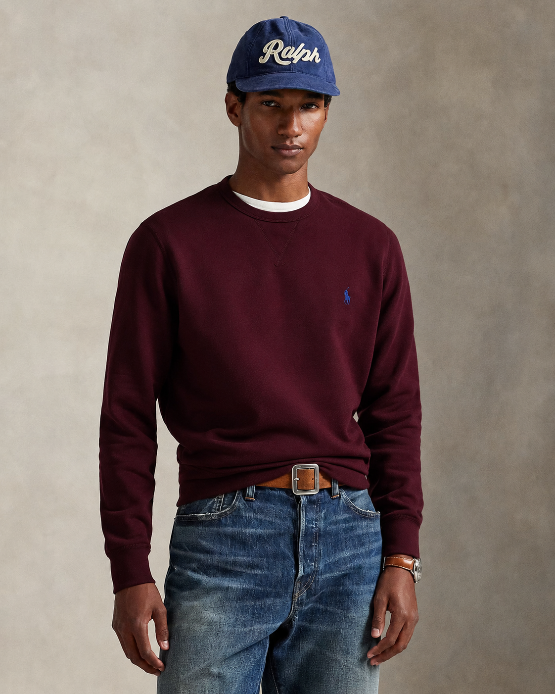 Men's Ralph Lauren Crewneck Sweater (Dark Red)
