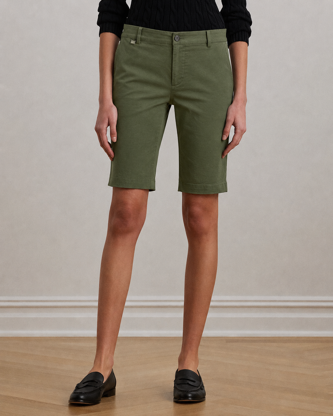 Women's Ralph Lauren Cotton Chino Shorts (Green)