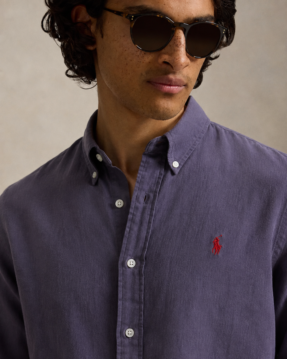 Men's Ralph Lauren Linen Shirt (Dark Grey)