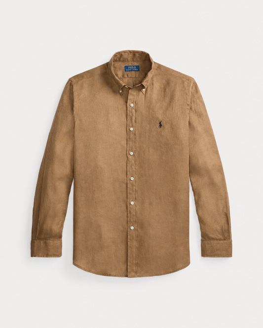 Men's Ralph Lauren Linen Shirt (Brown)