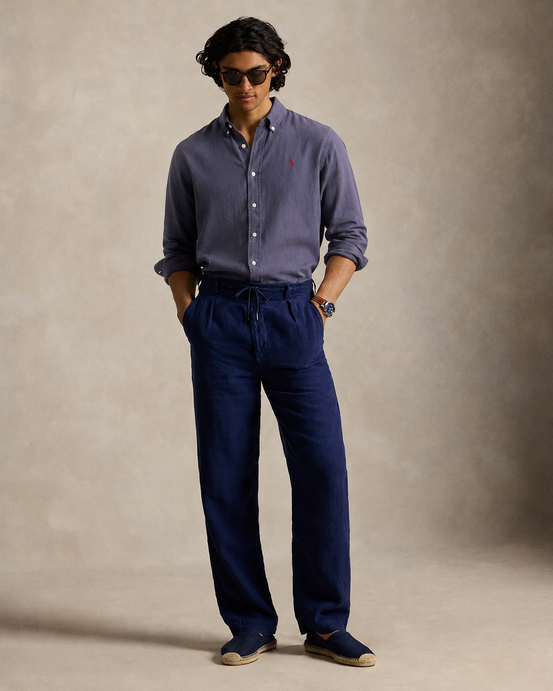 Men's Ralph Lauren Linen Shirt (Dark Grey)