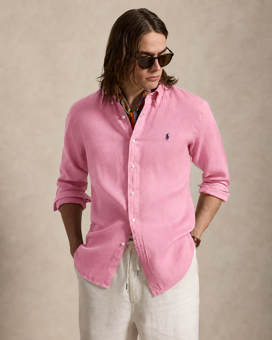 Men's Ralph Lauren Linen Shirt (Pink)