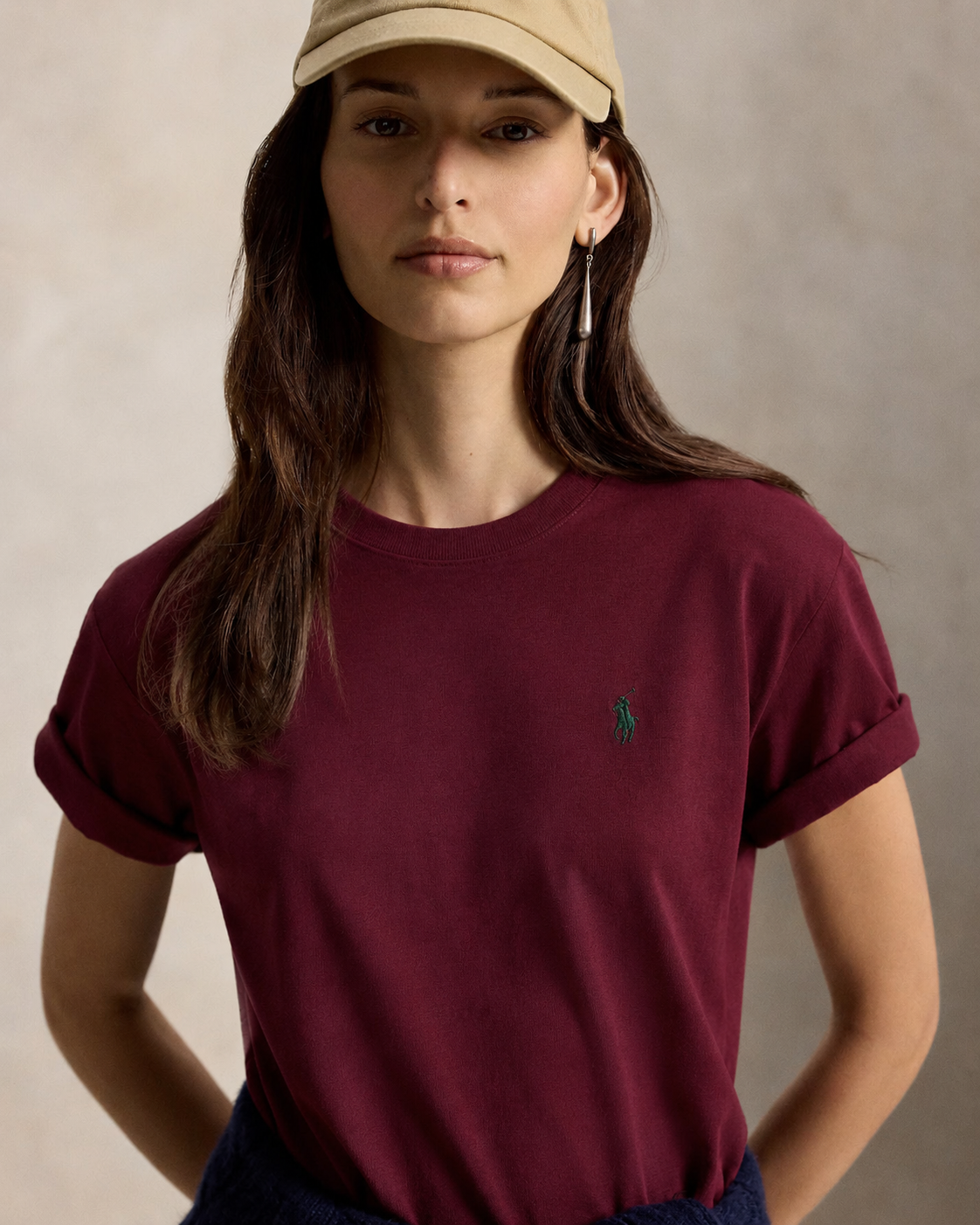 Women’s Ralph Lauren T-Shirt (Dark Red)