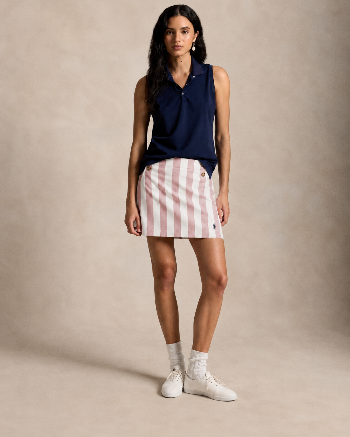 Women's Ralph Lauren Stripped Skorts (Pink)