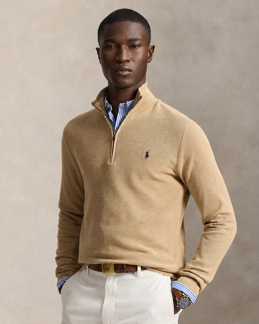 Men's Ralph Lauren Quarter-Zip Sweater (Beige)
