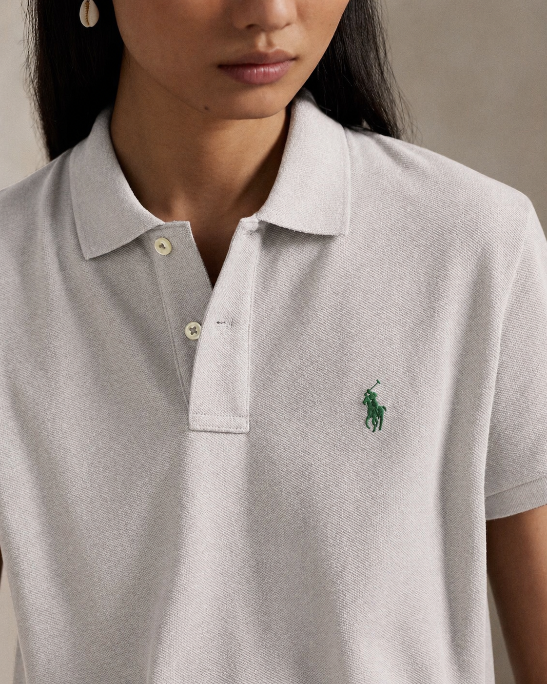Women's Ralph Lauren Polo Shirt (Light Grey)