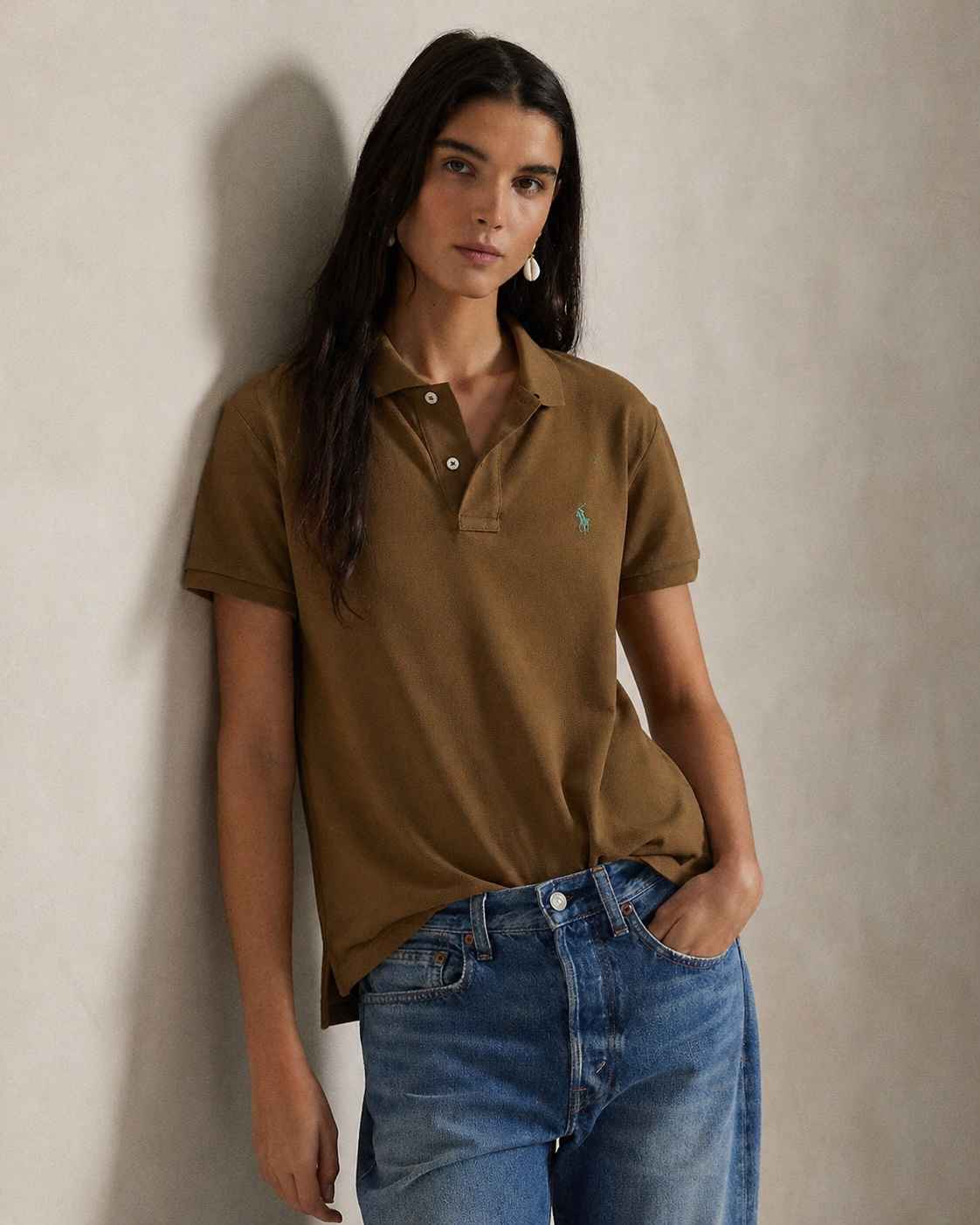 Women's Ralph Lauren Polo Shirt (Brown)