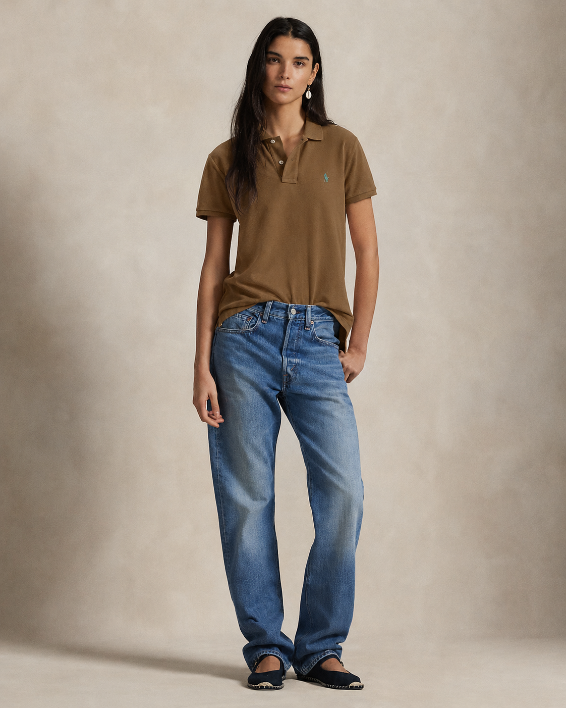 Women's Ralph Lauren Polo Shirt (Brown)