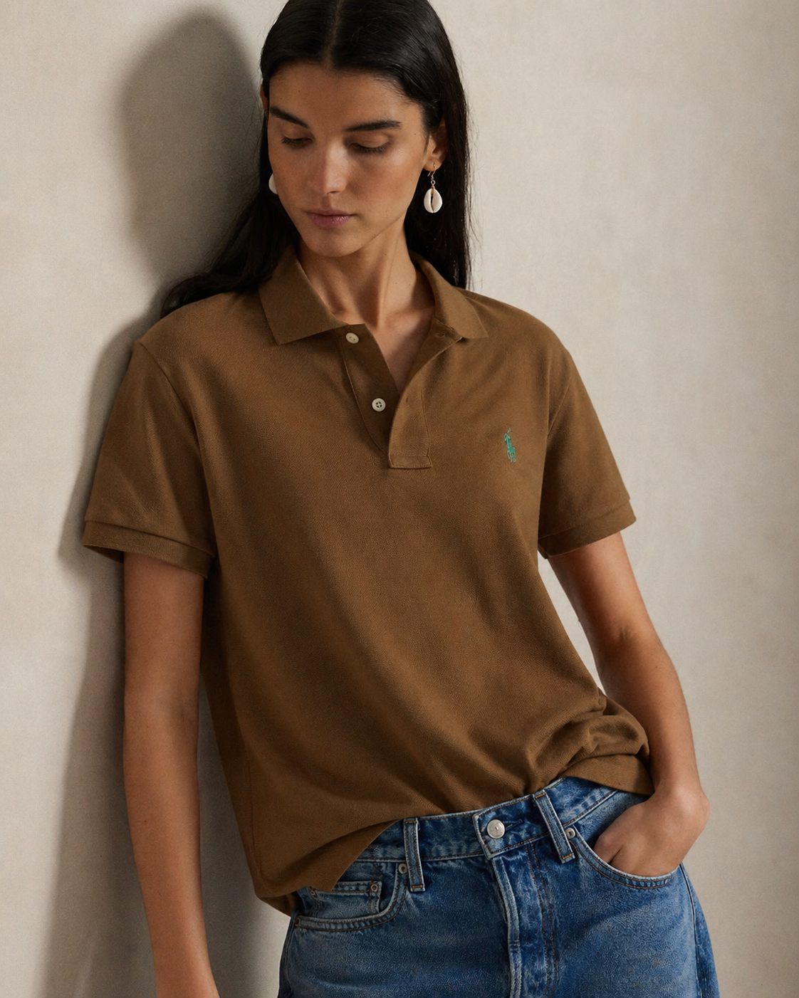 Women's Ralph Lauren Polo Shirt (Brown)