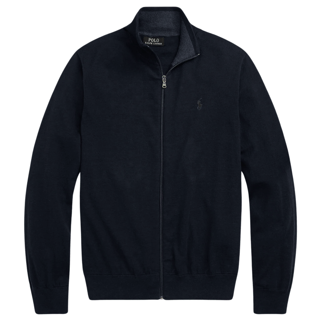 Men's 100% Cashmere Ralph Lauren Full-Zip Sweater (Black)