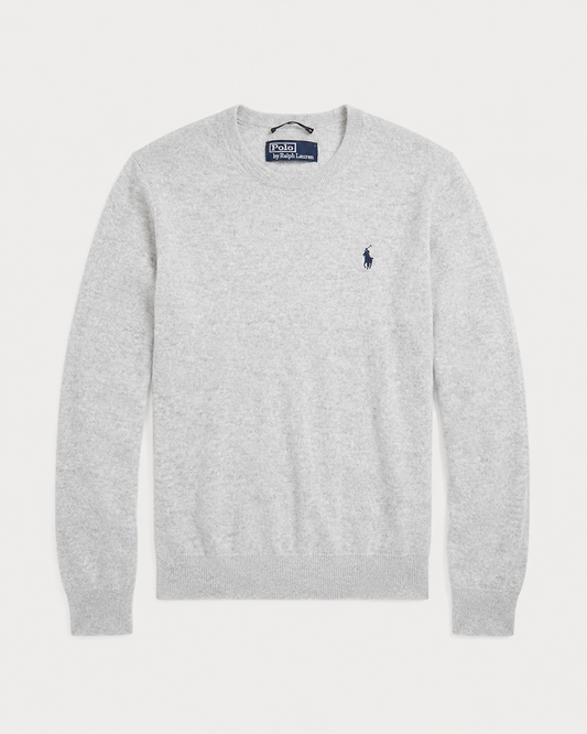 Ralph Lauren Cashmere Crewneck Sweater (Light Grey)
