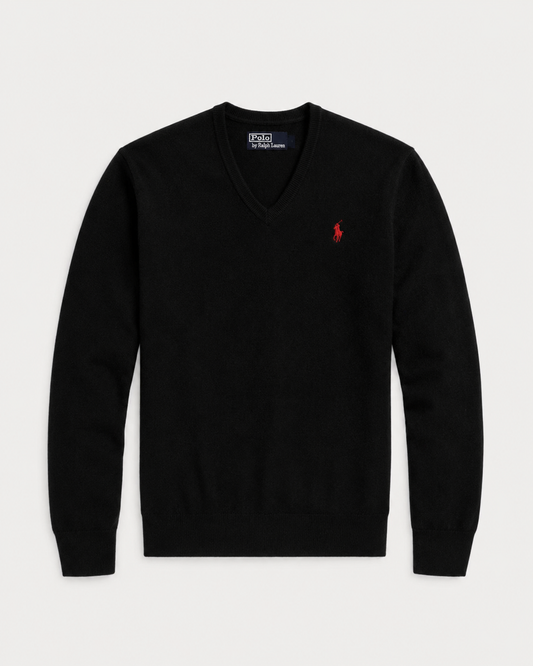 Ralph Lauren Cashmere V-Neck Sweater (Black)