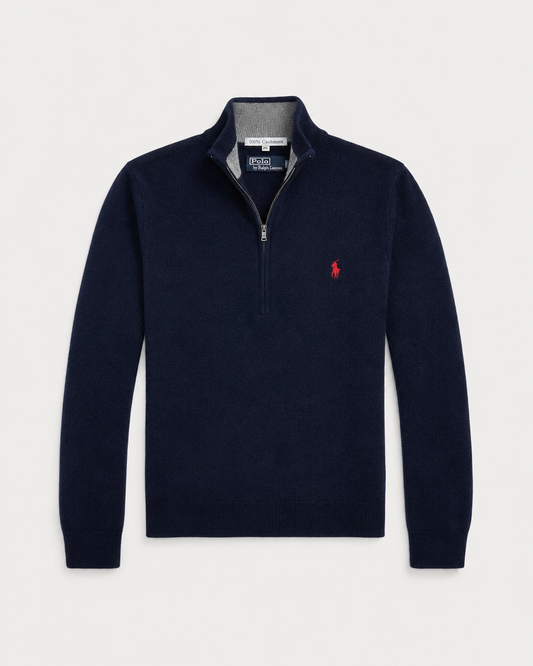 Ralph Lauren Cashmere Quarter-Zip Sweater (Navy blue)